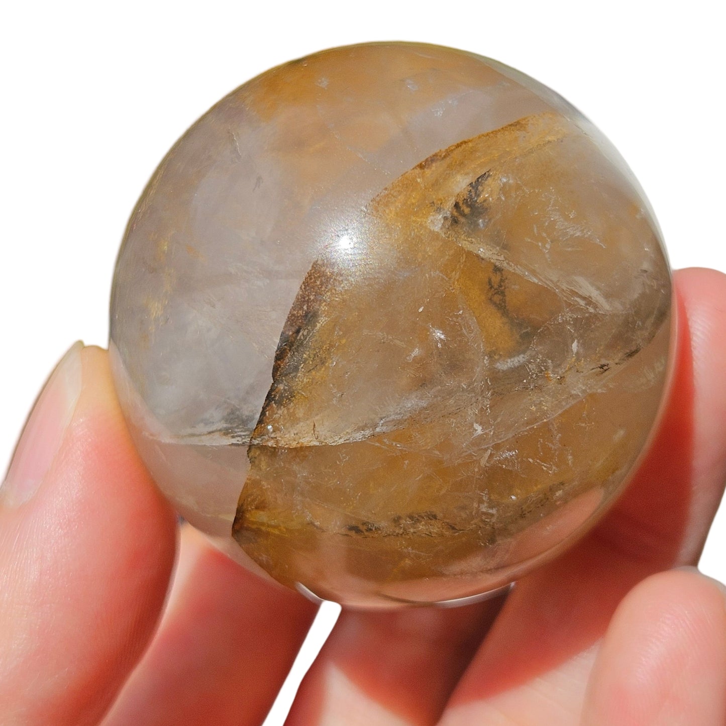 Dendritic Golden Healer Rose Quartz Sphere (4)