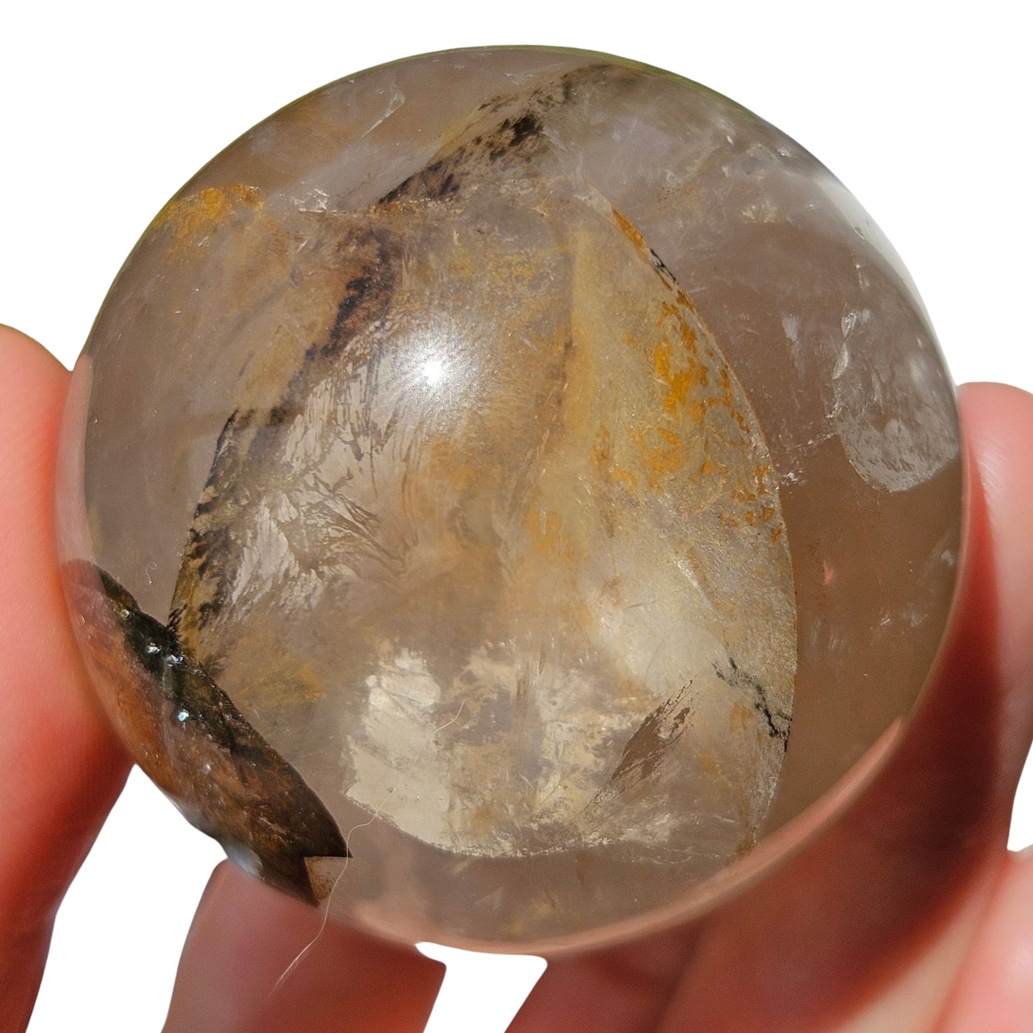 Dendritic Golden Healer Rose Quartz Sphere (4)