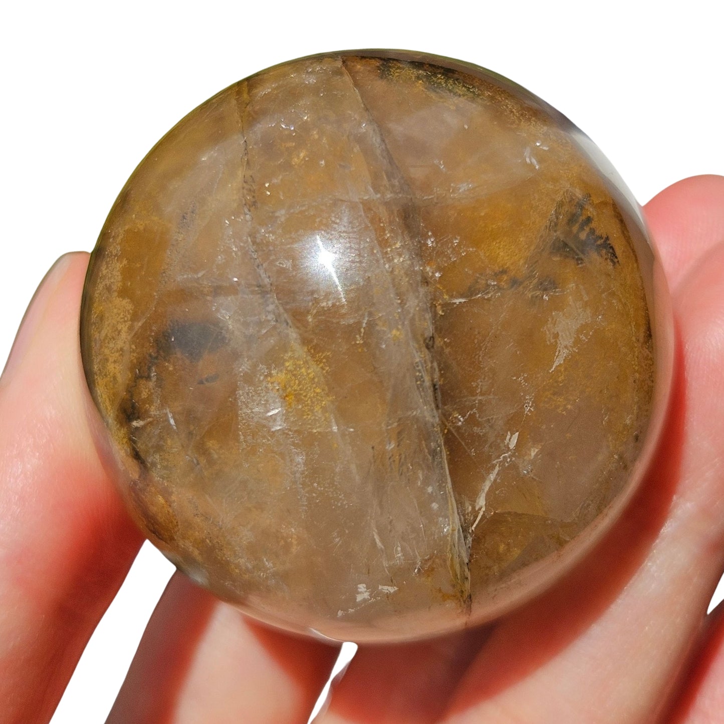 Dendritic Golden Healer Rose Quartz Sphere (4)