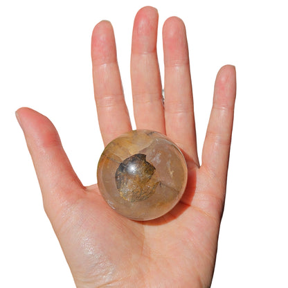 Dendritic Golden Healer Rose Quartz Sphere (4)