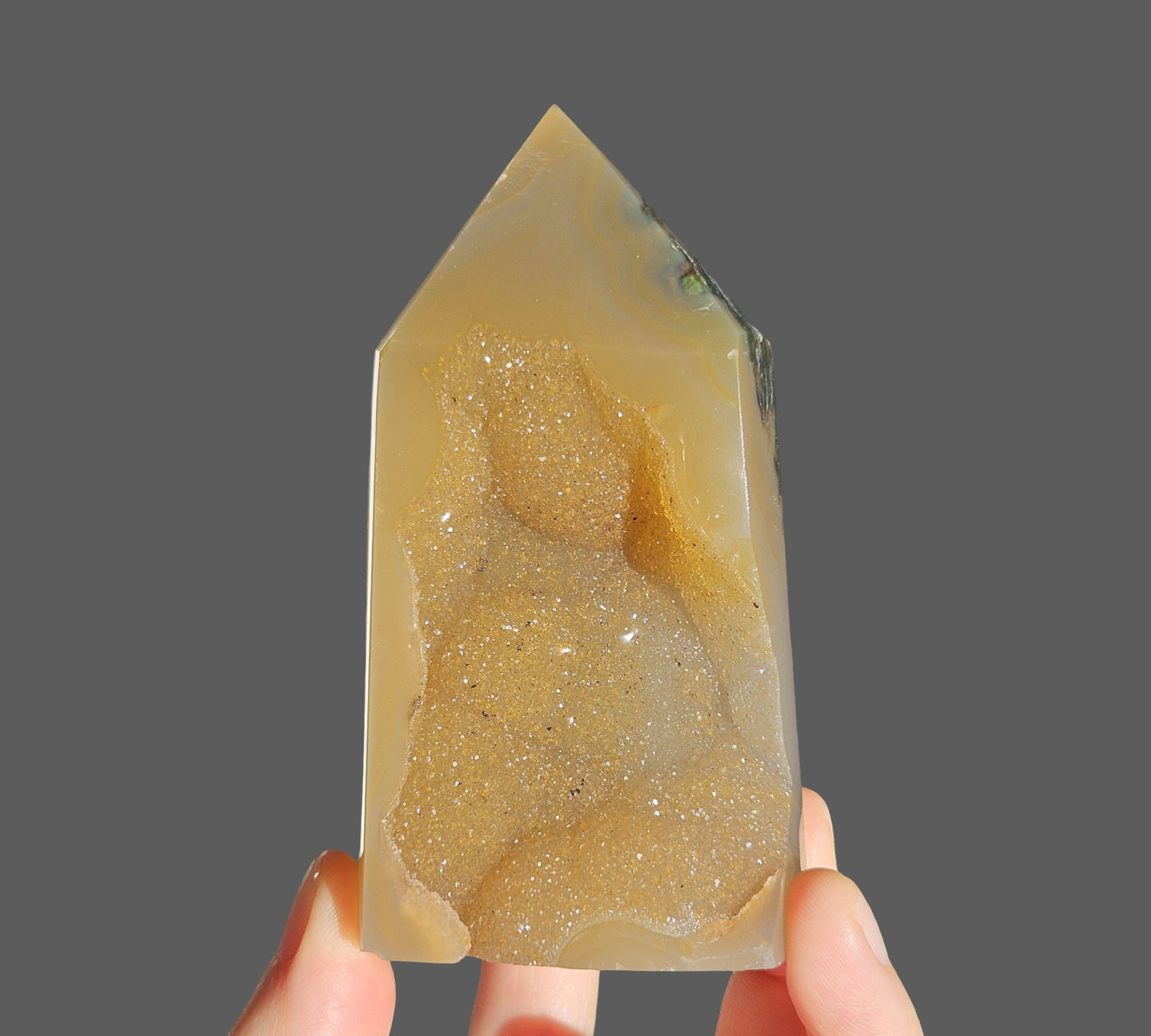 Druzy Moss Agate Point
