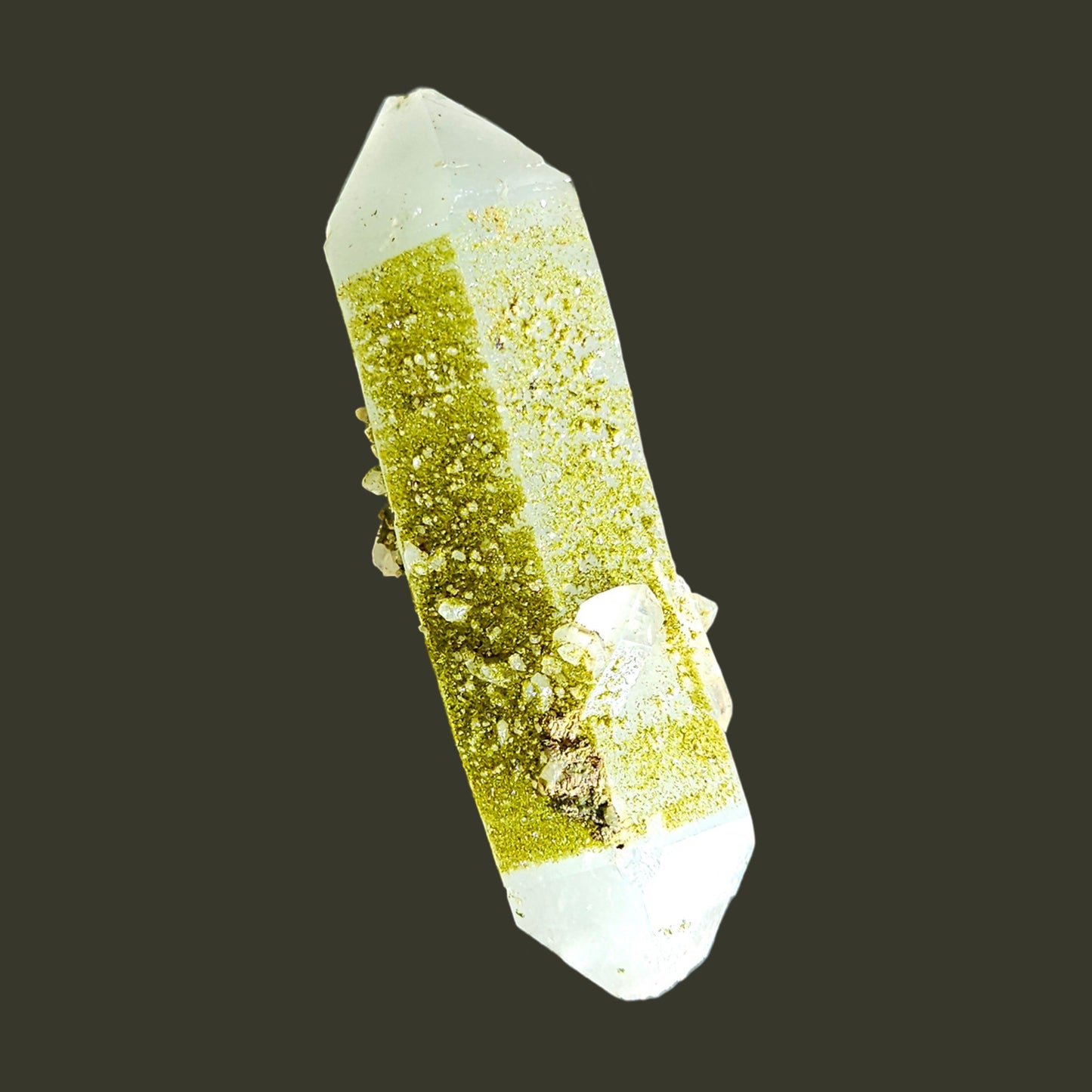 Double Terminated Quartz with Sparkly Epidote