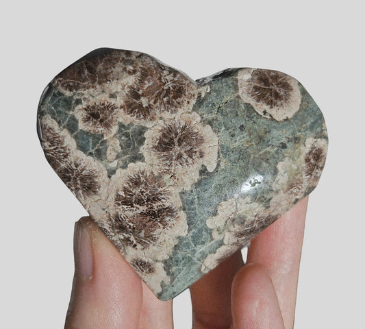 Green Flower Jasper Heart (1)