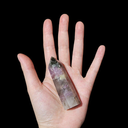 Green Tourmaline and pink lepidolite pseudomorph in quartz
