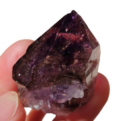 Smoky Phantom Amethyst with Red Hematite Needles