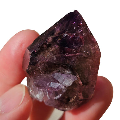 Smoky Phantom Amethyst with Red Hematite Needles