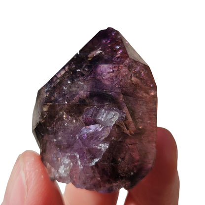 Smoky Phantom Amethyst with Red Hematite Needles