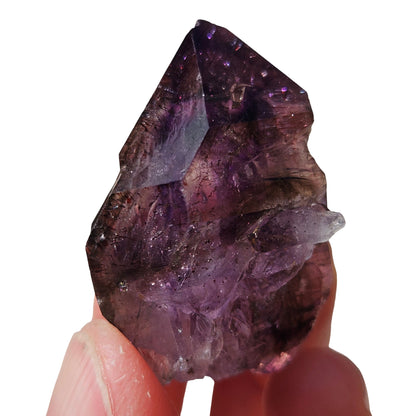 Smoky Phantom Amethyst with Red Hematite Needles