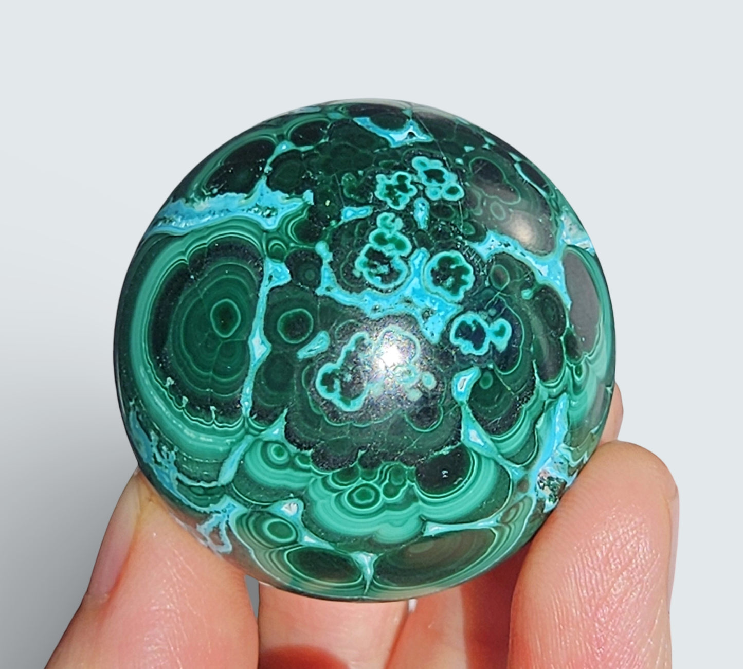 malachite and chrysocolla sphere