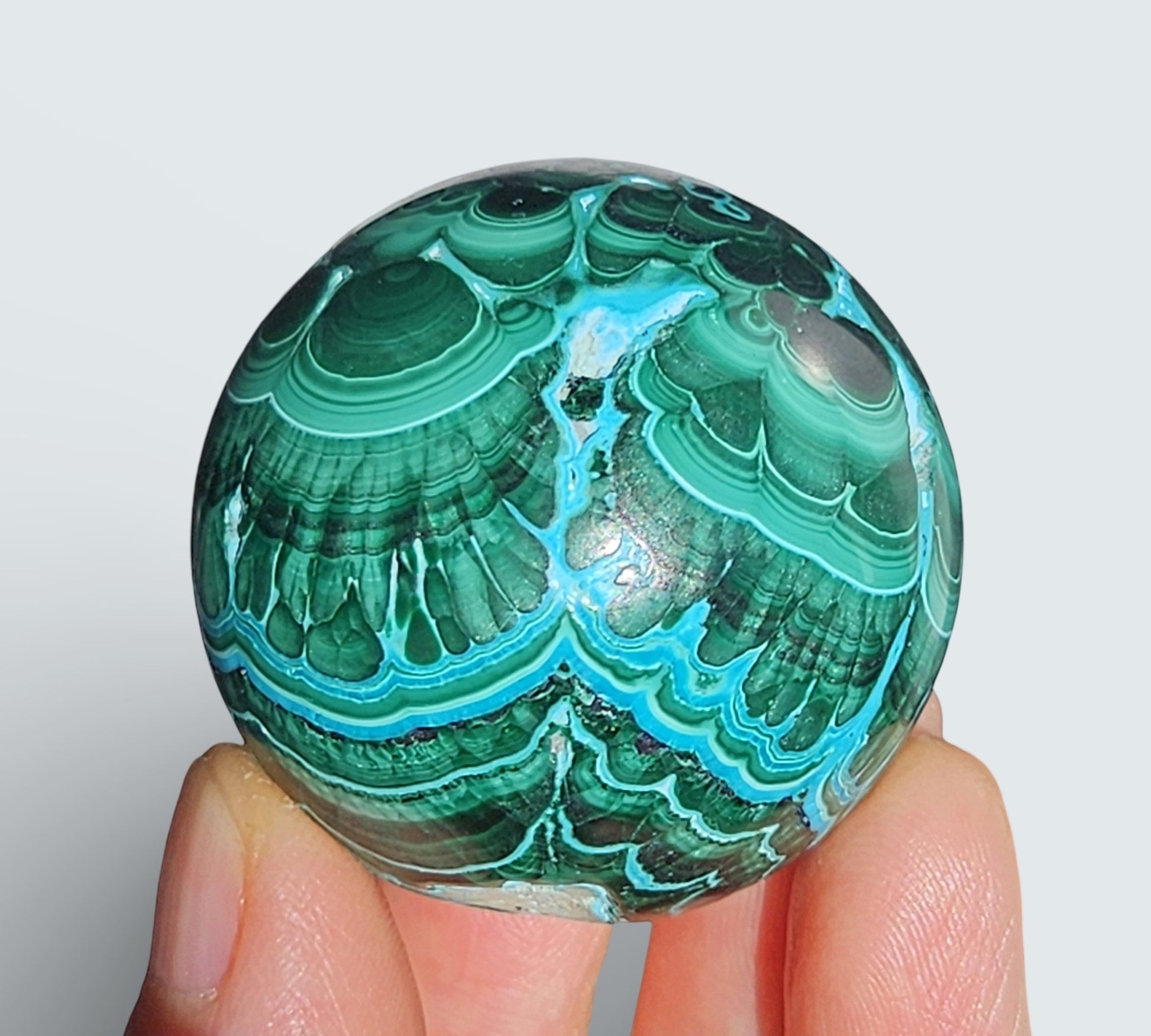 malachite and chrysocolla sphere