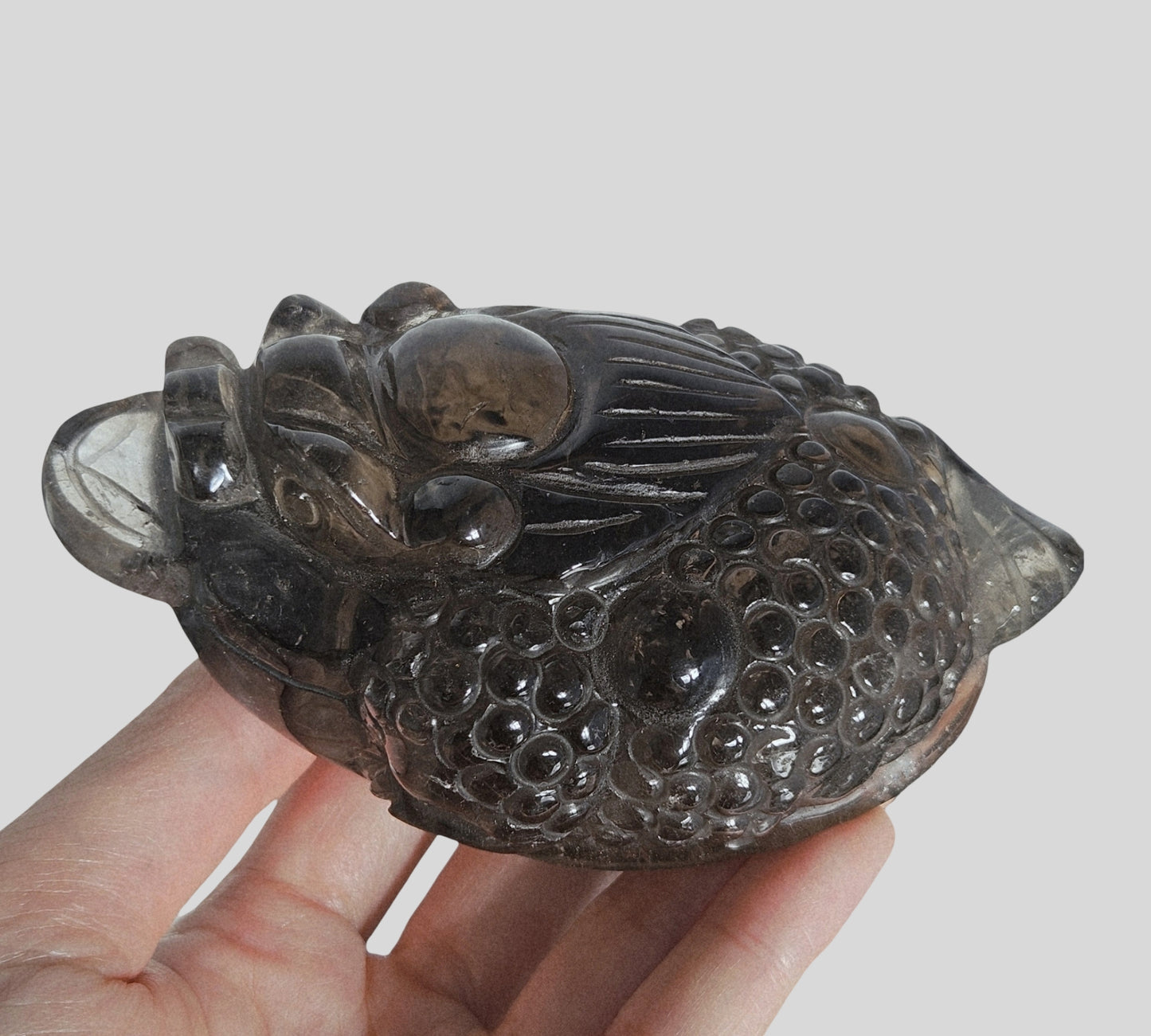 Smoky Quartz Crystal Money Toad
