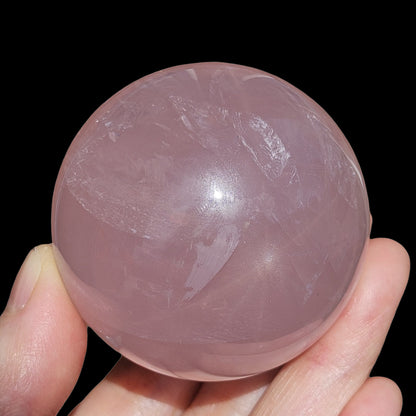 Star Rose Quartz Sphere (5cm) – Rare Double Star Asterism