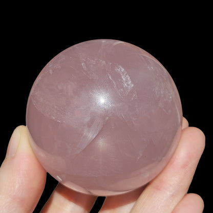 Star Rose Quartz Sphere (5cm) – Rare Double Star Asterism