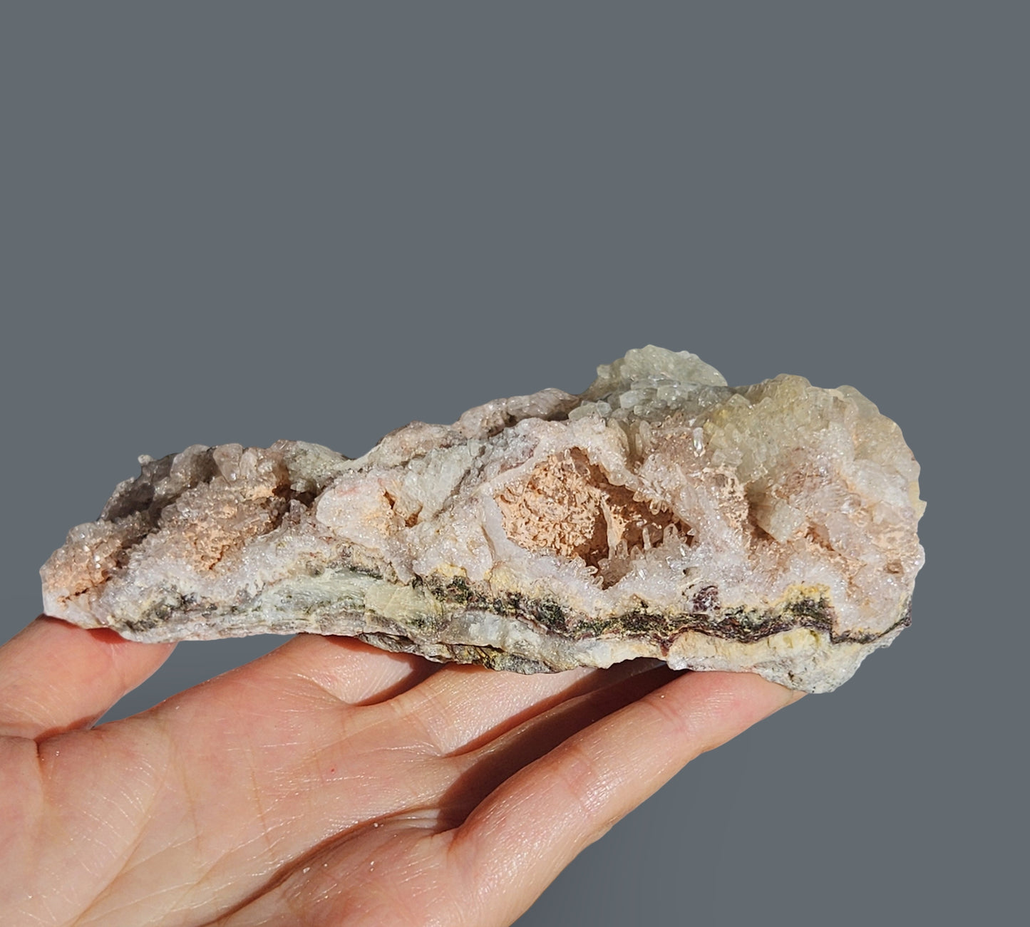 Prehnite Bladed Specimen with Quartz | Large