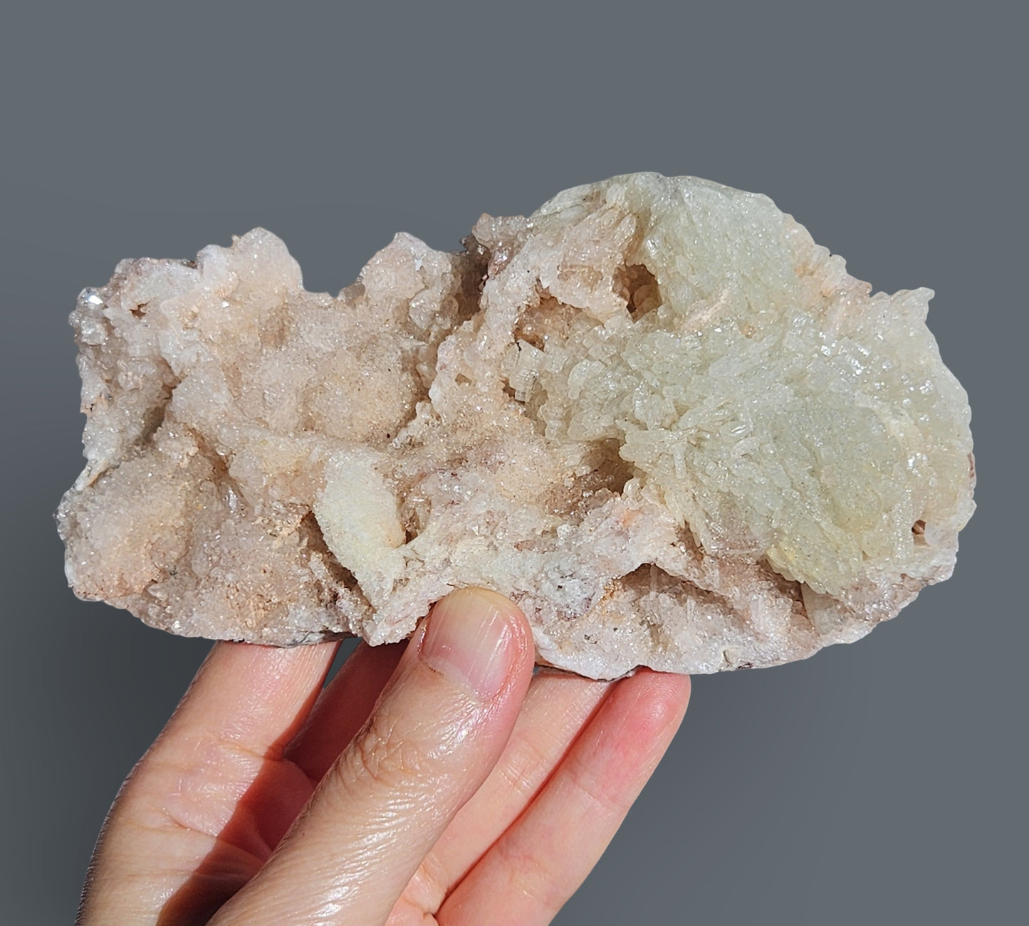 Prehnite Bladed Specimen with Quartz | Large