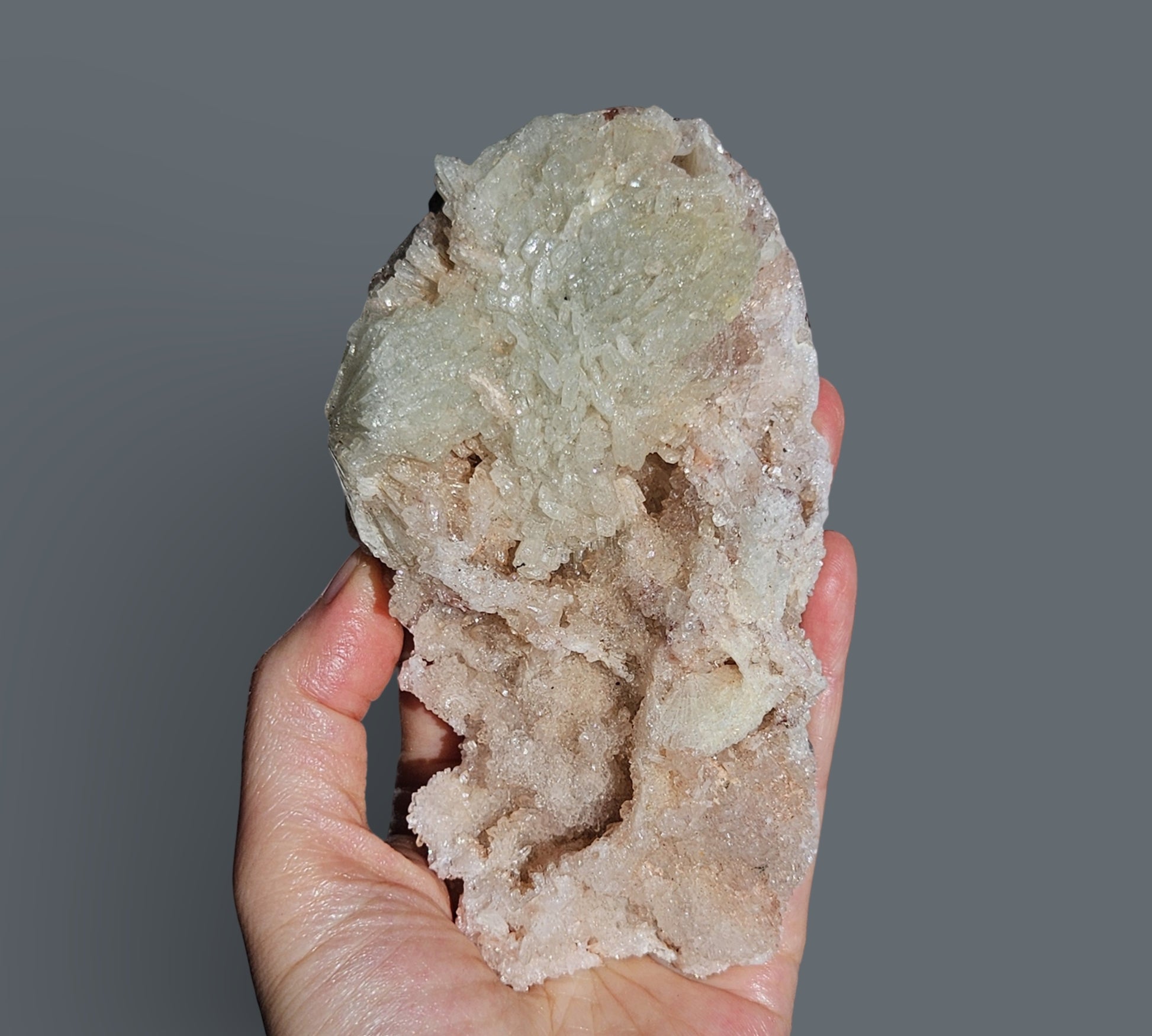 bladed prehnite with quartz