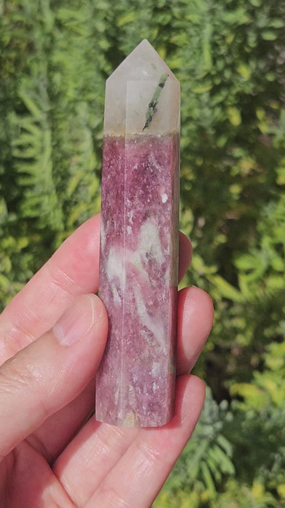 Pink Tourmaline–Lepidolite Point