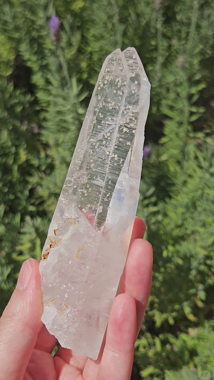 video of twin lemurian quartz wand