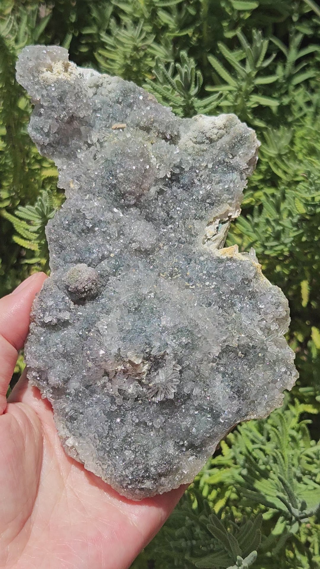 Video of blue quartz cluster