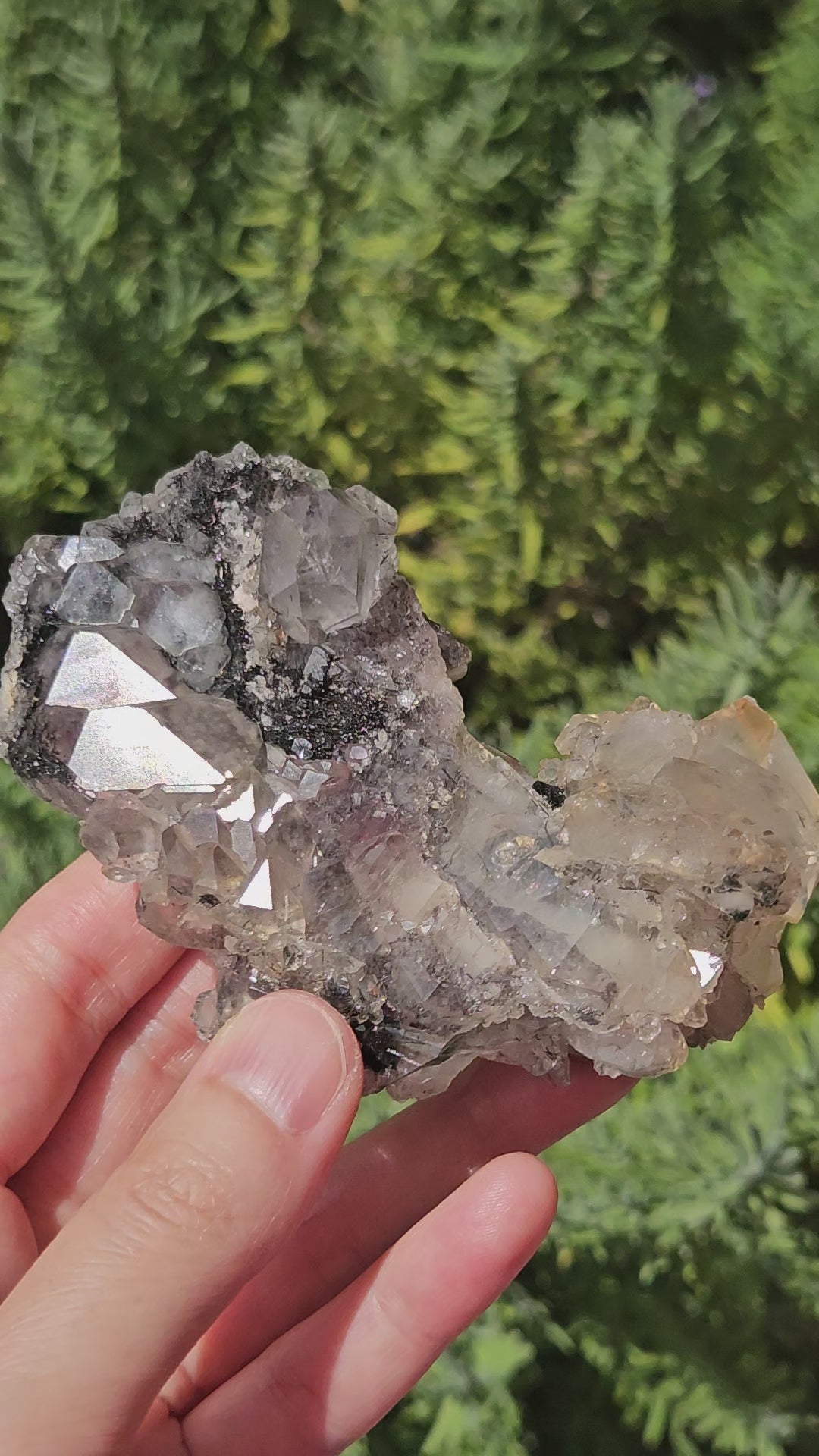 Video of goethite on elestial quartz