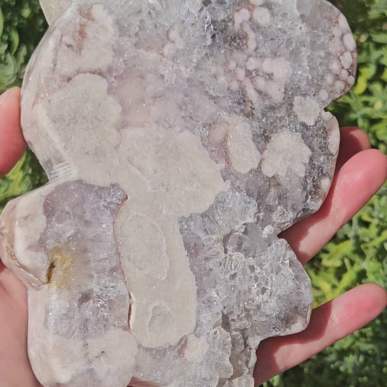 video of pink amethyst bear slab