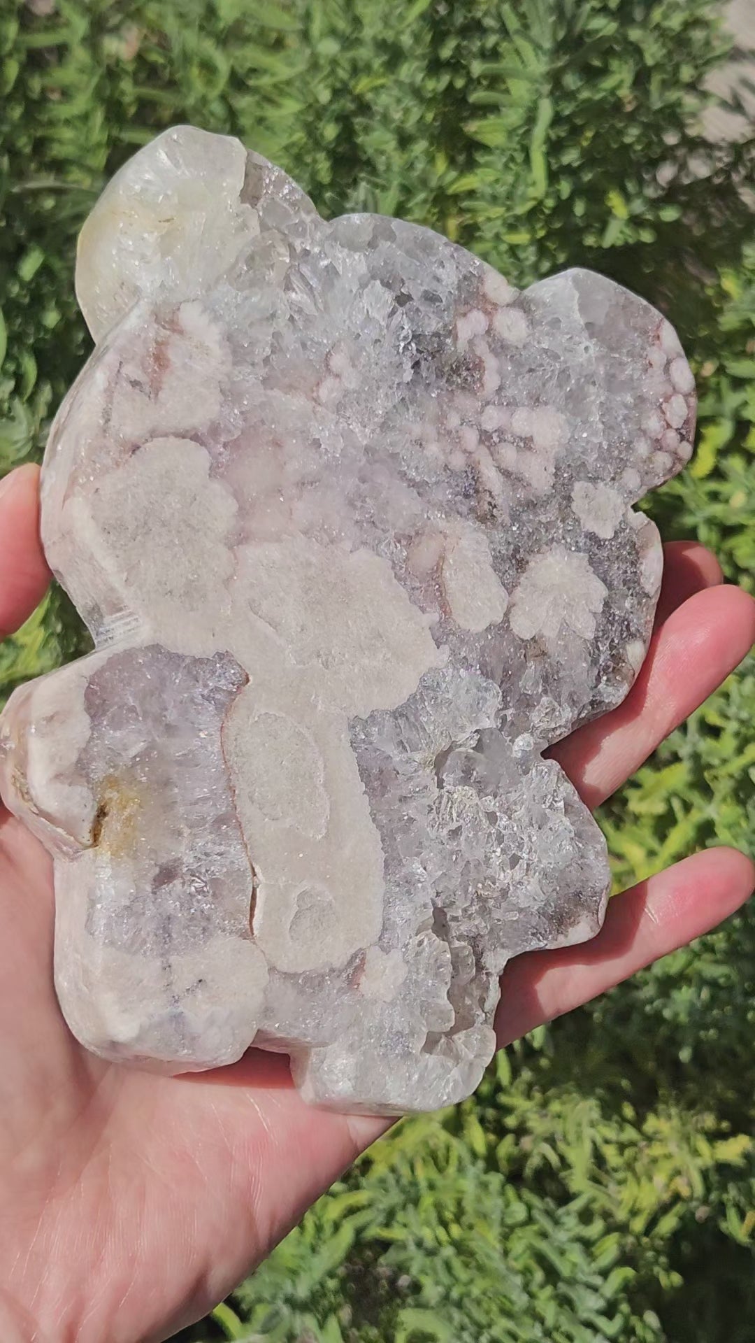 video of pink amethyst bear slab