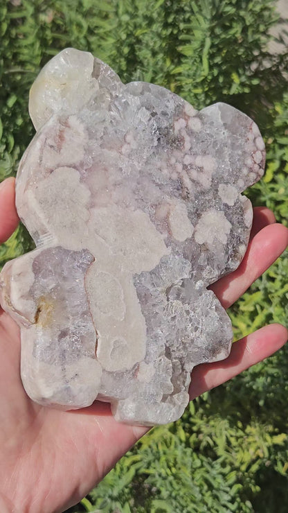 video of pink amethyst bear slab
