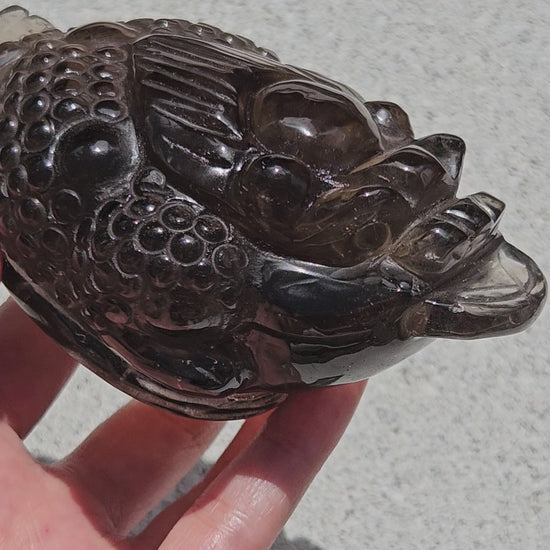 Video of smoky quartz money toad