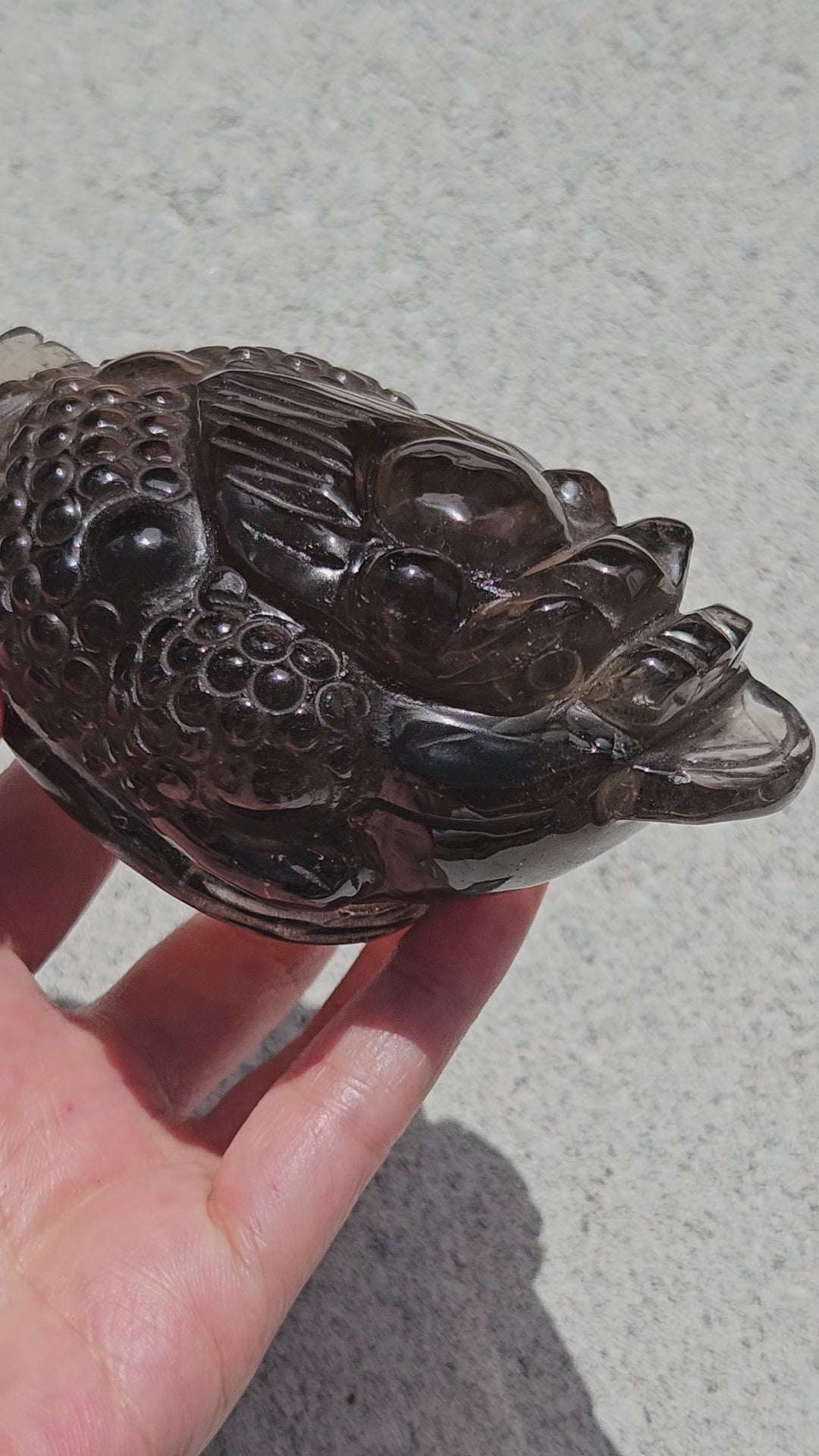 Video of smoky quartz money toad