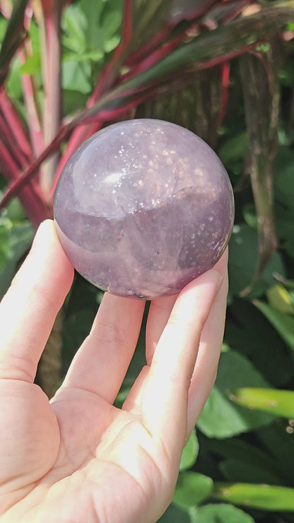 Purple Rainbow Fluorite Mica Sphere