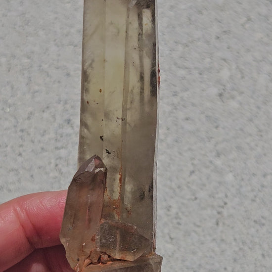 Video of smoky citrine twin wand from Madagascar