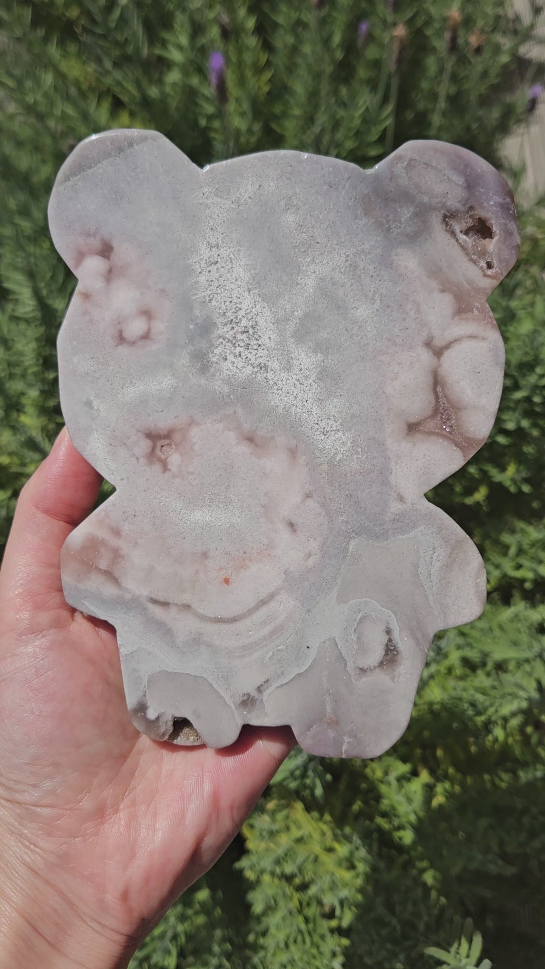 Video of pink amethyst bear slab