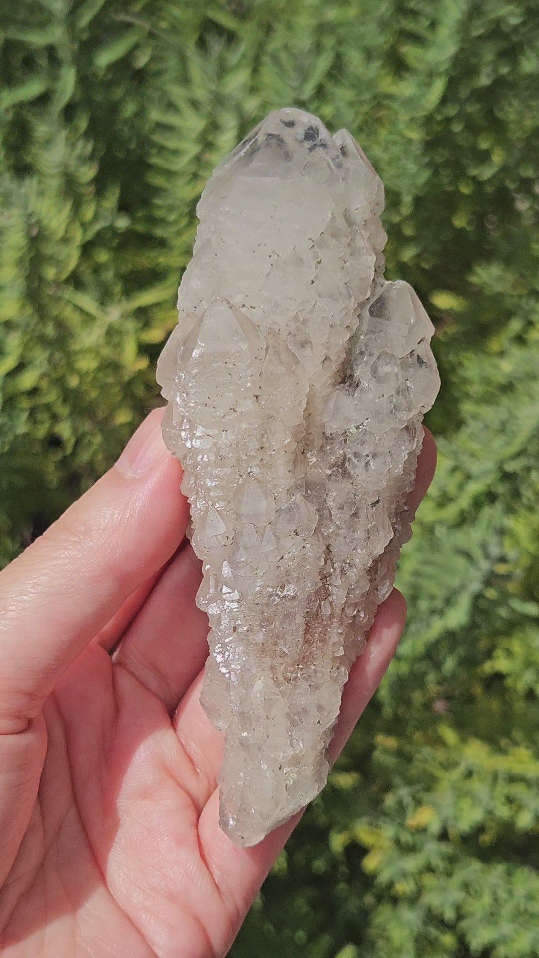 Video of elestial smoky quartz wand from Inner Mongolia