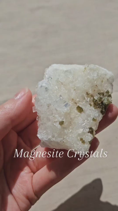 Crystalised Magnesite with Uvite (Very Rare)