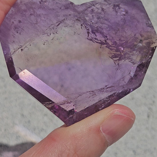 Video of high quality ametrine heart