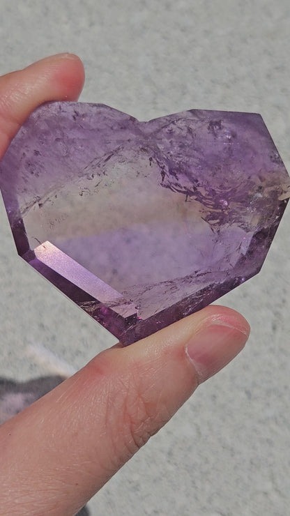 Video of high quality ametrine heart