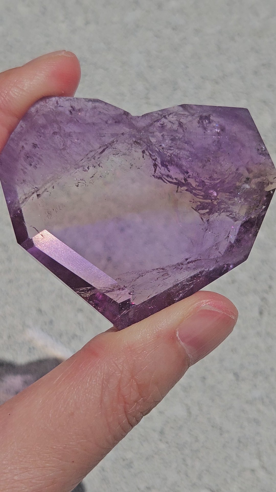 Video of high quality ametrine heart