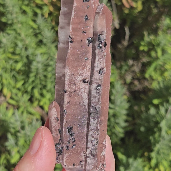 Video of hematite coated laser wand with specularite from Inner Mongolia