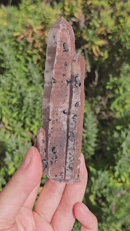 Video of hematite coated laser wand with specularite from Inner Mongolia