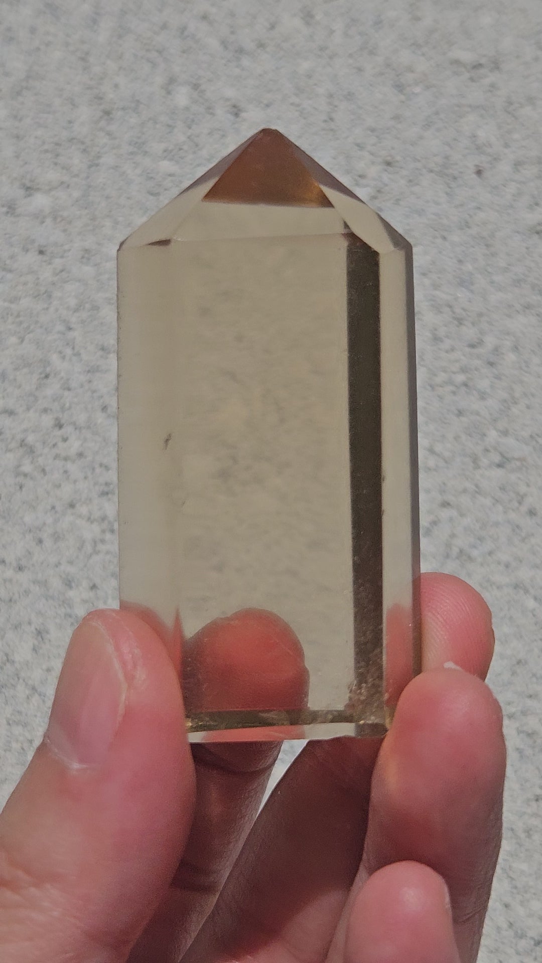 Video of non-treated, high quality citrine point from Brazil