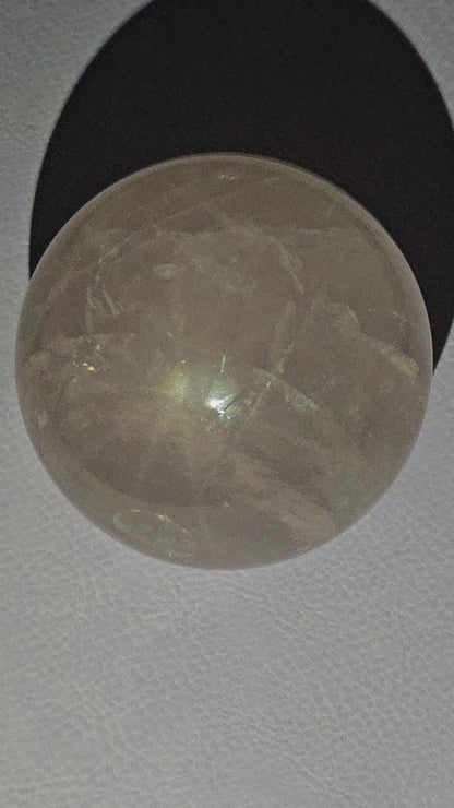 Star Rose Quartz Sphere (Double Star, 5.5cm) - Loving Boundaries