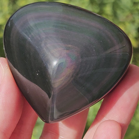 Video of rainbow obsidian heart