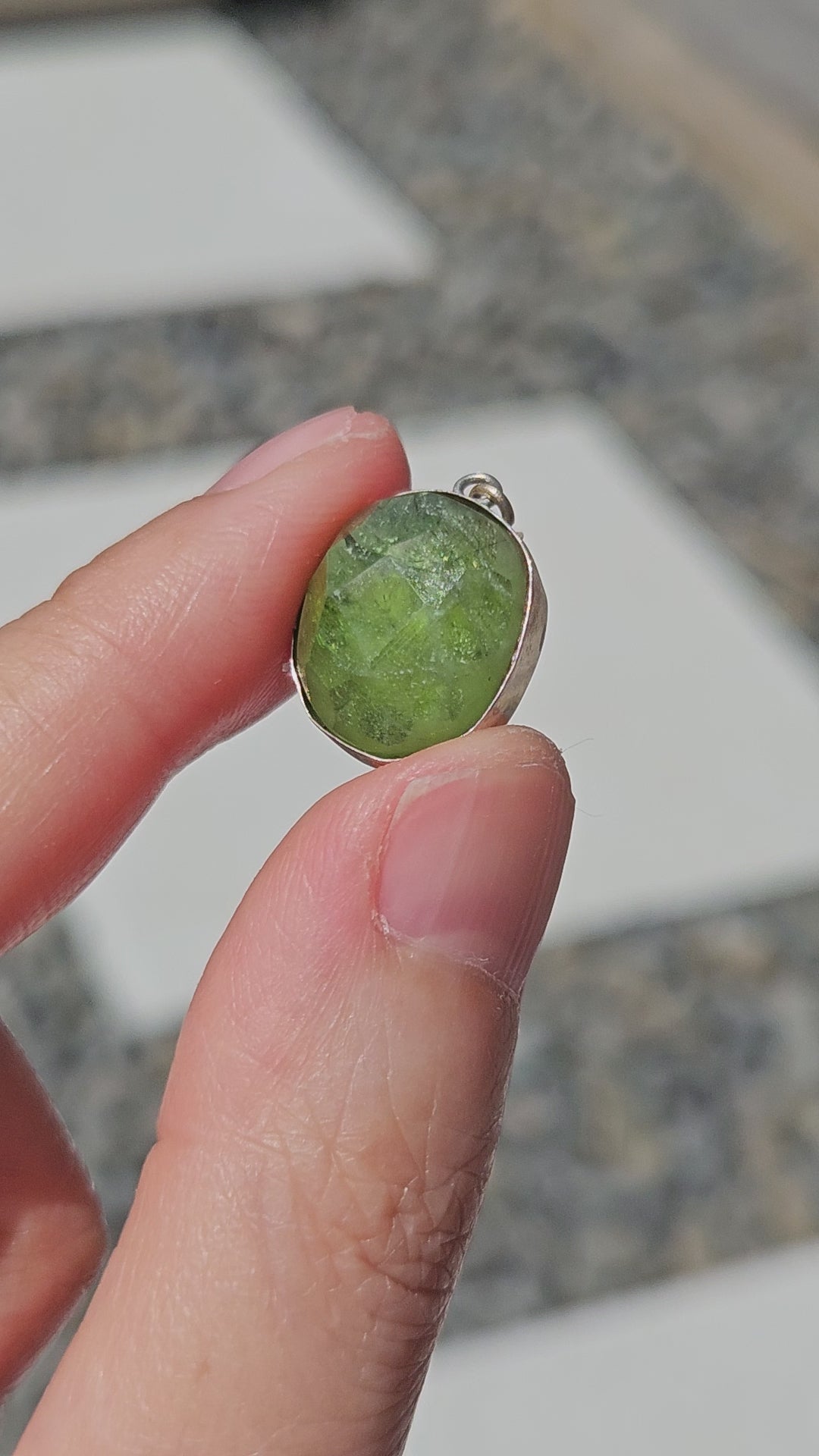 video of peridot pendant