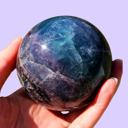 Fluorite Sphere with Pyrite