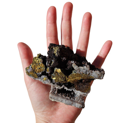 Quartz with Limonite, Hematite, Pyrite