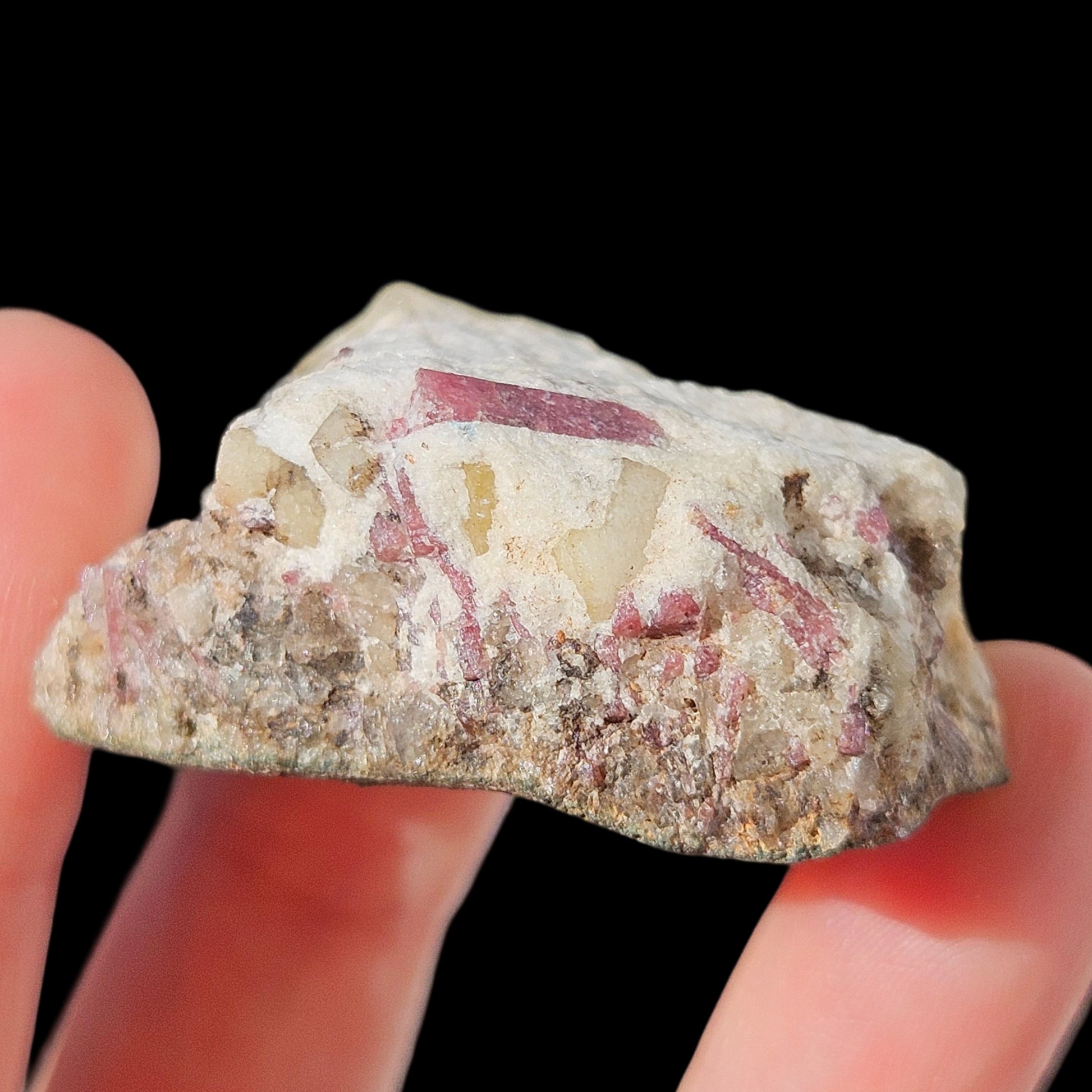 Rhodizite with pink tourmaline