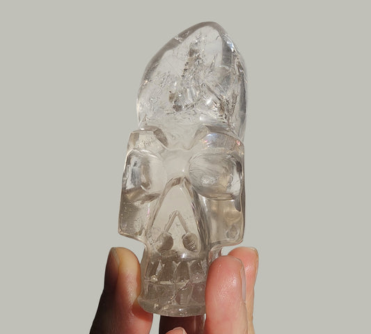 Smoky quartz crystal skull handcarved